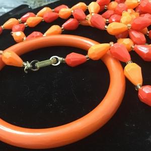 Photo of Gorgeous Burnt Orange Vintage Bracelet and Necklace
