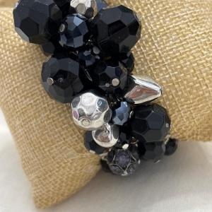Photo of Black glass Bead stretchy bracelet