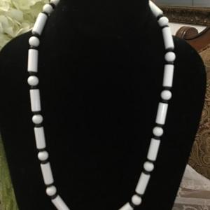Photo of Beautiful Vintage , Black and white Trafari necklace
