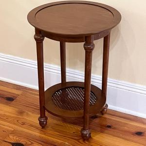 Photo of Solid Wood Two Tiered Round Side Table