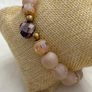 Photo of Glass Frosted bead wrap brown bracelet