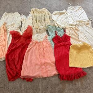 Photo of 15 Piece Lot Vintage Slips Nightgowns