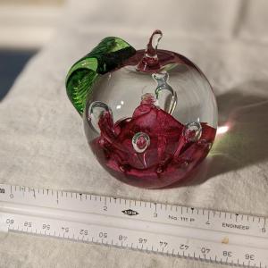 Photo of Caithness Scottish Glass Apple Paperweight Sculpture