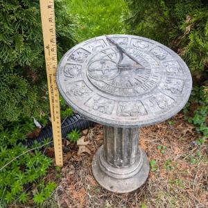 Photo of Metal Cast Iron Sundial and Pedestal