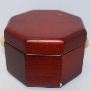 Photo of Gimbal Style Clock in an Octagon Shaped Wooden Hinged Covered Box 3" x 2" (Clock