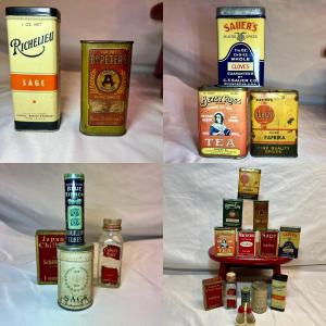 Photo of Vintage Spice Tins, Bottle & More (BS-RG)