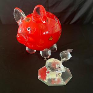 Photo of Murano and Swarovski Glass Pigs & More (LR-RG)