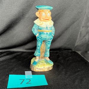 Photo of Antique Majolica Palmer Cox Brownie Sailor Defender Candle Holder Candlestick