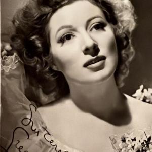 Photo of Greer Garson facsimile signed photo. 3x5 inches