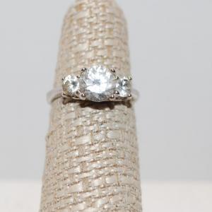 Photo of Size 6 Wedding Ring Style with Nice Center Stone and 2 Smaller Accent Stones (3.