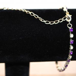 Photo of Dainty Purple & Clear Stones Bracelet 7"