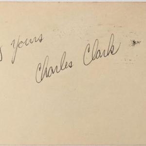 Photo of Charles Clark autograph 