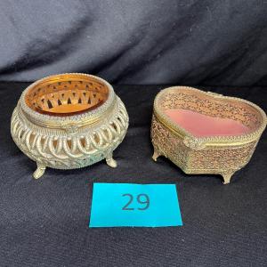 Photo of Vintage metal jewelry boxes