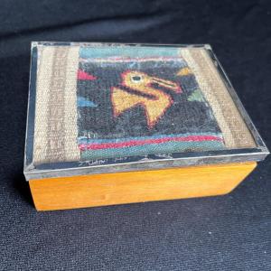 Photo of Wood trinket box with tapestry