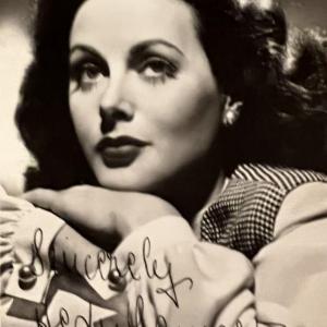 Photo of Hedy Lamarr facsimile signed photo. 3x5 inches