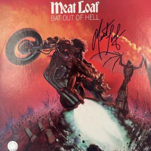 Photo of Meat Loaf signed Bat Out Of Hell album. GFA authenticated