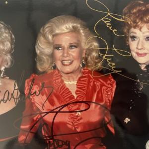 Photo of Eva Gabor, Ginger Rogers and Lucille Ball signed photo. GFA authenticated