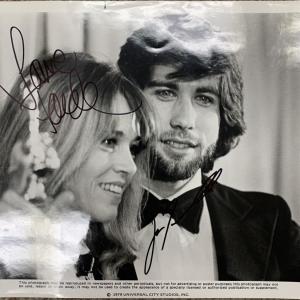 Photo of John Travolta and Jane Fonda signed photo. GFA Authenticated