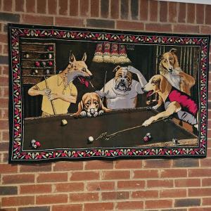 Photo of Dogs Playing Pool Tapestry (BPR-DW)