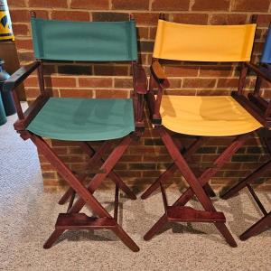 Photo of Four Canvas and Wood Directors Chairs (BPR-DW)