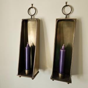 Photo of Pair Brass Hanging Sconces (DR-JS)