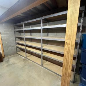Photo of Four Metal Shelving Units with Wood Shelves (BS-MG)