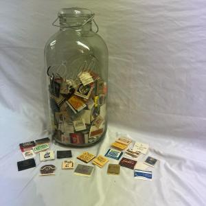 Photo of Very Large Ball Jar and Collection of Matchbook Covers (BS-MK)