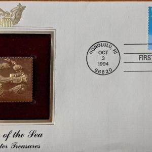 Photo of Wonders of The Sea Underwater Treasures Gold Stamp Replica First Day Cover
