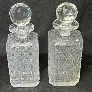 Photo of Matched pressed glass decanters