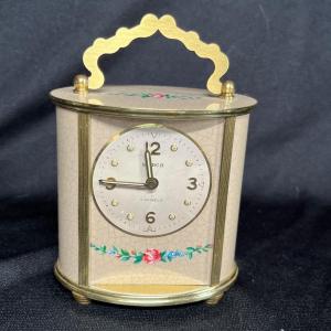 Photo of Fancy Swiss 7 jewel enameled alarm clock