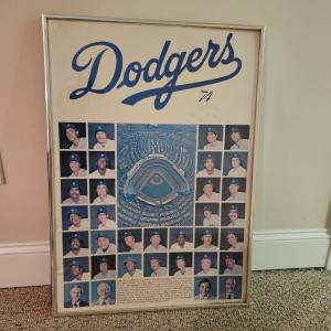 Photo of Framed 1974 Dodgers Poster Signed by Steve Garvey (BD-DW)
