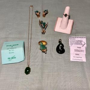 Photo of Gold with Jade Colored Stones, incl 10K & 14K (K-BB)