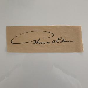 Photo of Thomas Edison original signature