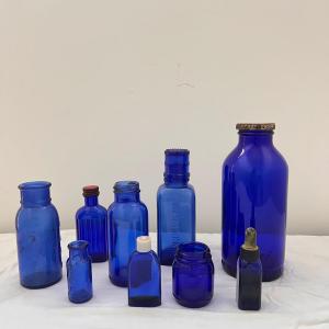 Photo of Collection of Blue Glass Bottles (UB3-DZ)