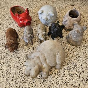 Photo of Brood of Charming Pig Planters & Yard Decor (G-JS)