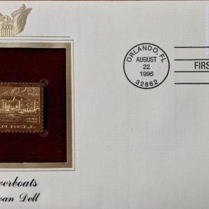 Photo of Riverboats Sylvan Dell Gold Stamp Replica First Day Cover