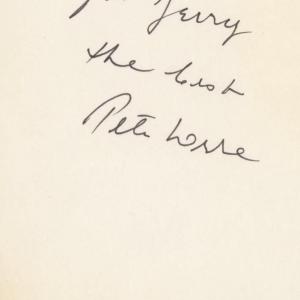 Photo of Peter Lorre signed note