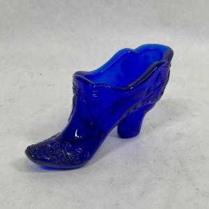 Photo of Fenton Blue Glass Vintage Shoe