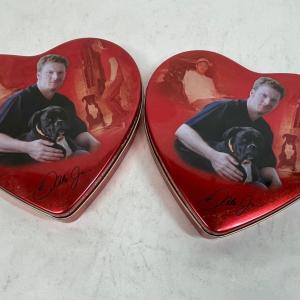 Photo of Lot of 2 collectible Dale Earnhardt Jr heart shaped tin, empty box, stash