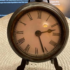 Photo of Huge Antique Desk Pocket Watch Copper/Bronze Metal with Easel in Non-Working Con