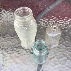 Photo of Set of 3 Clear Glass Bottles