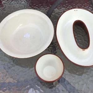 Photo of Guernsey Large Bowl, Dip Cup and Unreadable Mark O Bowl