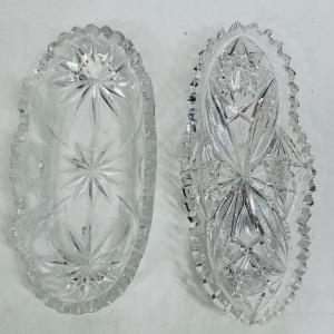 Photo of 2 oval American Brilliant small serving dishes sawtooth edge