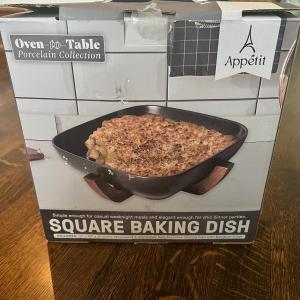 Photo of Appetit Square Porcelain Baking with Bamboo Tray