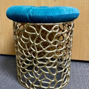 Photo of Gold Cast Metal Lattice Indoor / Outdoor Footstool / Stool / Table Base with Cus