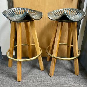 Photo of Brass Kings River Casting Bar Stools Tractor Seat