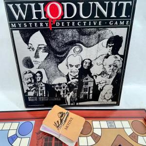 Photo of Vintage 1985 WHODUNIT board game by Selchow & Righter Mystery Detective Game