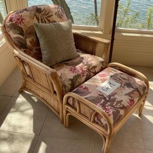 Photo of SR9-Braxton Culler chair with ottoman plus pillow