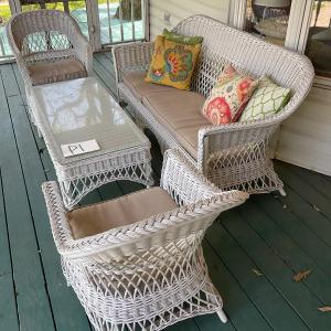Photo of P1-Wicker Porch Set plus pillows and pads