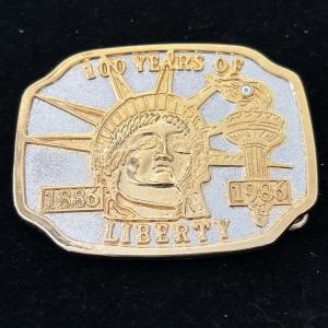 Photo of Statue Of Liberty Centennial 1986 Official Commemorative Belt Buckle Solid Brass